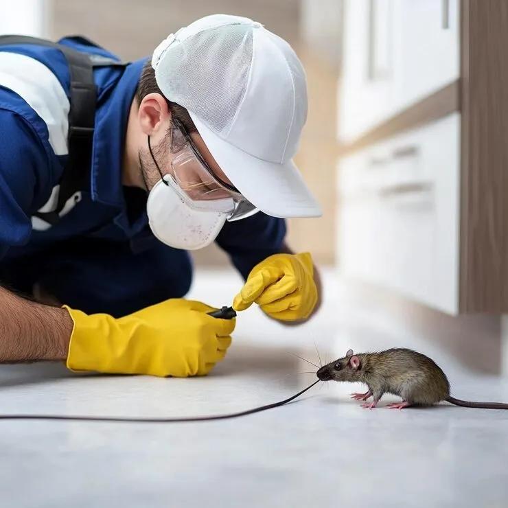 Bilingual pest control service in San Luis AZ treating cockroach infestation